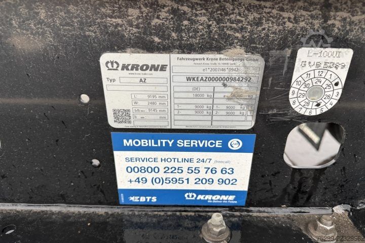 Remolque con chasis intercambiable Krone AZ BDF  Wechselfahrgestell