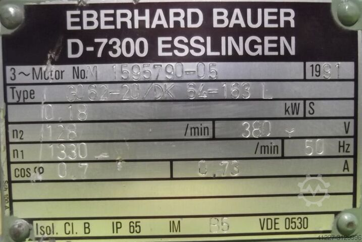 Tandwielmotor 0,18 kW 128 tpm Bauer G062-20/DK64-163L