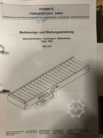 Przenośnik rolkowy Przenośnik rolkowy akumulacyjny Overbeck QEA WN 1278