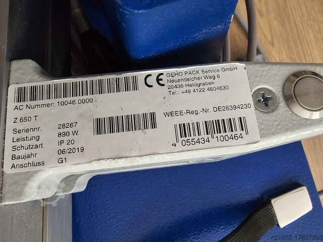 Heetimpulssealer + encoder Geho Z650