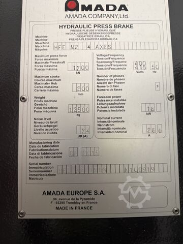 Prensa de quinagem AMADA HFE M2 170-3