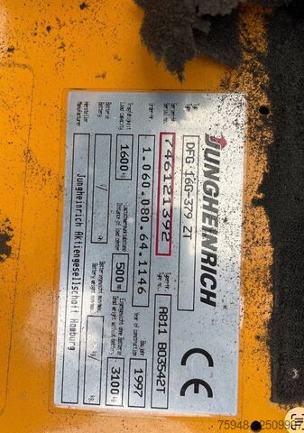 Carretilla elevadora frontal JUNGHEINRICH DFG 160-379 ZT Diesel 4-Zylinder