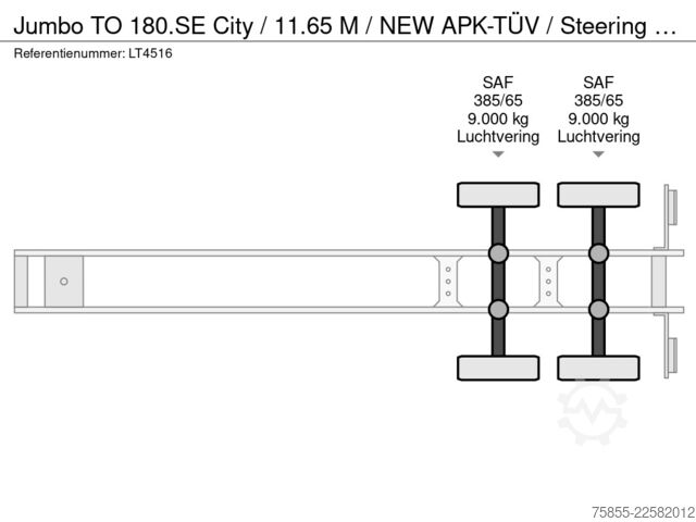 Schuifzeilen Jumbo TO  City / 11.65 M / NEW APK-TÜV / Steeri...
