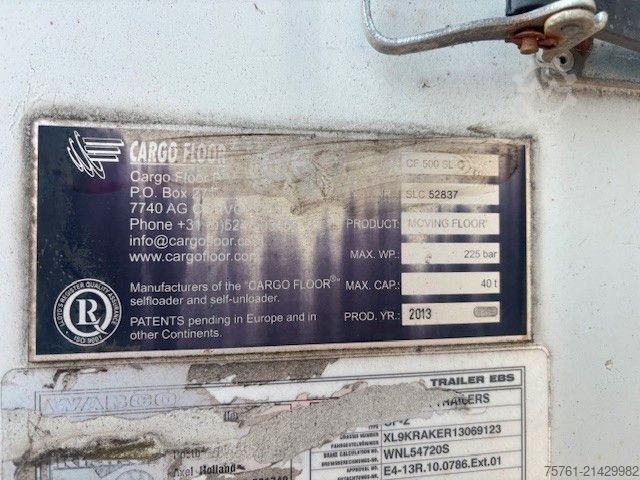 Mozgópadlós félpótkocsi KRAKER CF 200  92 cbm