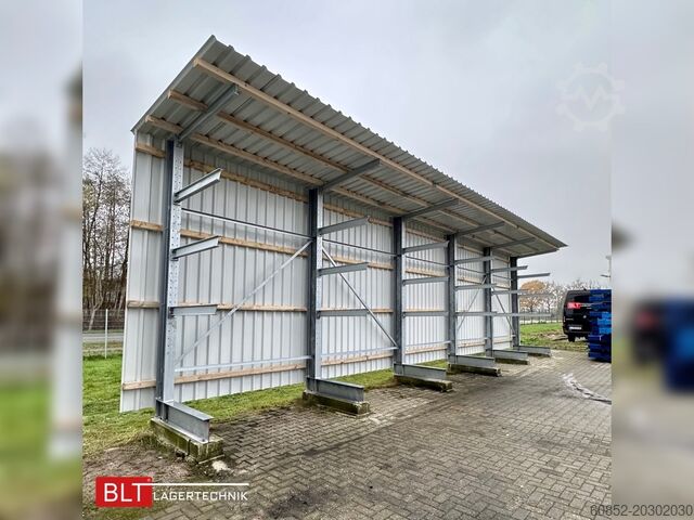 Rayonnage cantilever Kragarmregal mit Dach & Rückwand H:400cm Fuß + 3 Ebenen