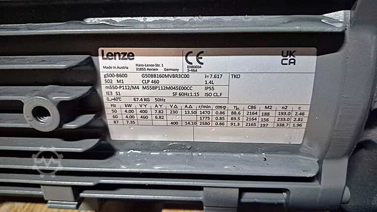 Συμπαγής κινητήρας με μειωτήρα Lenze g500-B600