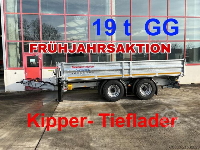Tipper trailer Möslein TTD 19 B  19 t Tandemkipper- Tieflader, Breitbereifung