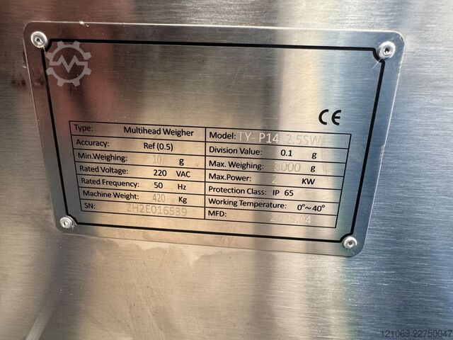 Ζυγιστικό και μεταφορικές ταινίες 14 head multihead Screw weigher Model TY-P14