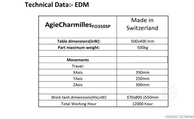 μηχάνημα συρματερης διαβρώσεως AGIE CHARMILLES F0350SP