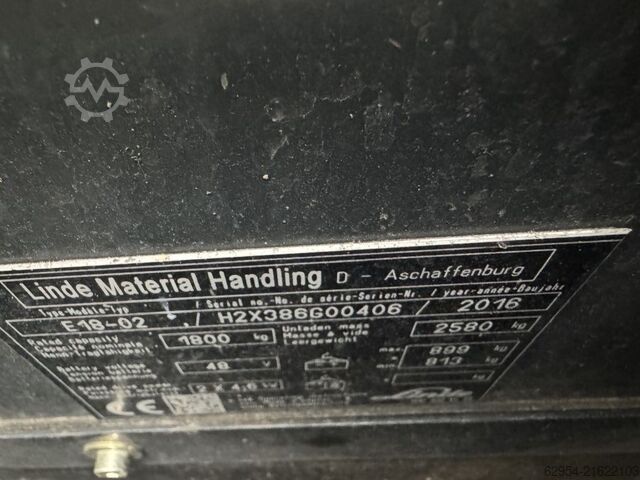 Carretilla eléctrica de 3 ruedas Linde E 18-02 EVO Triplex