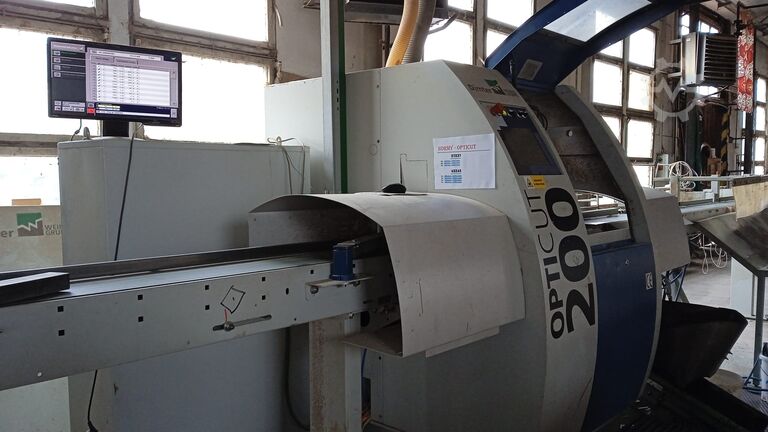 Instalación de corte optimizada de izquierda a derecha WEINIG Dimter Opticut 200 Elite