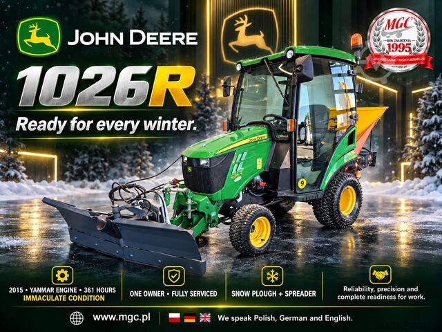 Mini traktor John Deere 1026R - 4WD - Serviced! - Only 361MTH