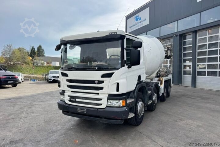 Betonblander lastbil SCANIA P450 8x4 Stetter 9m3