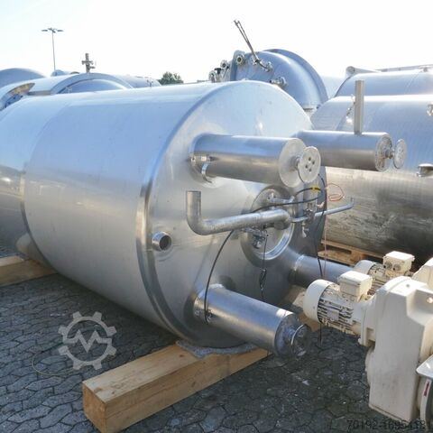 5530 liter verwarmbare/koelbare druktank / steriele druktank gemaakt van V2A met balkroerwerk  