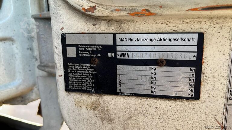 3-zijdenkipper MAN 25.372 (6 CYLINDER / MANUAL PUMP / POMPE MANUEL...