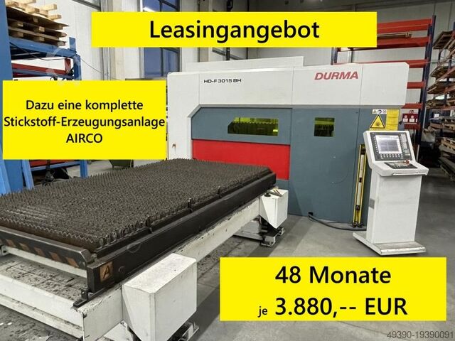 Ofertă de leasing - laser cu fibră, sistem de tăiere cu laser cu fibră, cu masă plană și laser pentr DURMA HD-F III 3015