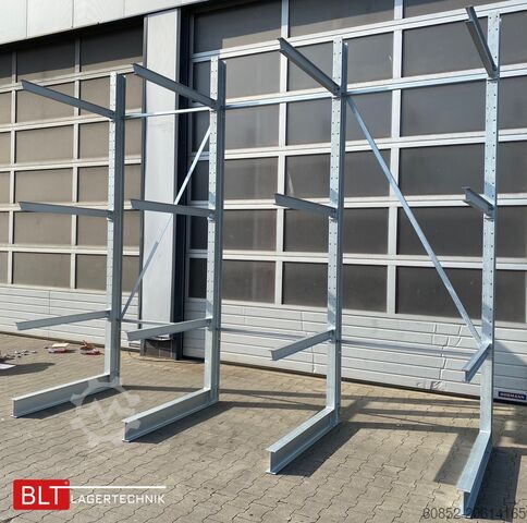 Estantería cantiléver ca. 4,02 lfm. Kragarmregal H: 350cm T: 137 cm , 500kg/Arm , 4 Lagerebenen