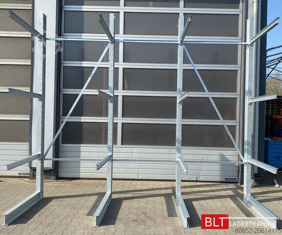 Estantería cantiléver ca. 4,02 lfm. Kragarmregal H: 350cm T: 137 cm , 500kg/Arm , 4 Lagerebenen