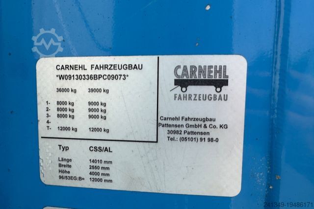 Walking floor semitrailer CARNEHL CSS/AL 93m3