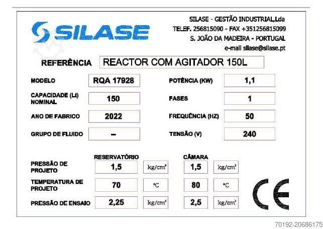 Recipiente a pressione da 150 litri riscaldabile/raffreddabile in acciaio inossidabile V4A con agita  K0190