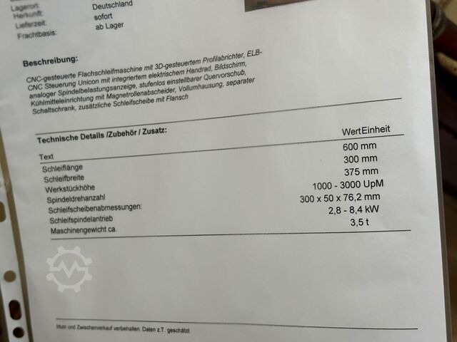 Retificadora plana Gematec Flachschleifmaschine