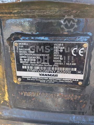 Minikotró YANMAR VIO 38 - 6 / POWERTILT / 3 Löffel / Klima