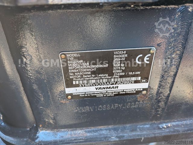 Minikotró YANMAR VIO 33 - 6 / POWERTILT / 3 Löffel / D-Maschine