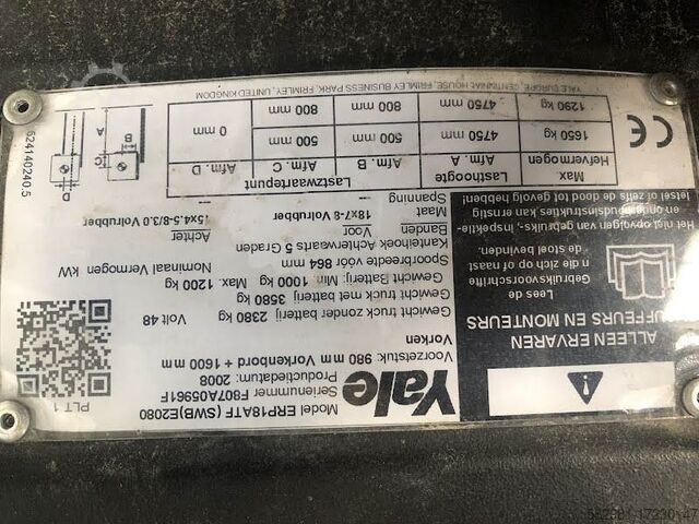 Forklift Yale ERP18ATF