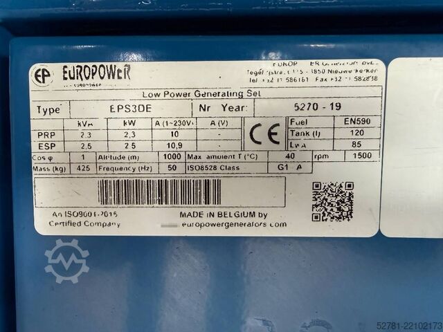 Kruszywo Kubota Z482 - 2,5kVA single phase used genset - DPX-12665