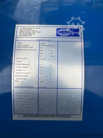 GENERATOARE DIESEL PERKINS FG WILSON 2002 P2000