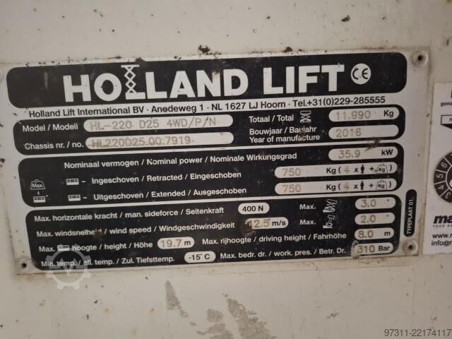  Holland Lift HL-220 D25 4WD/P/N