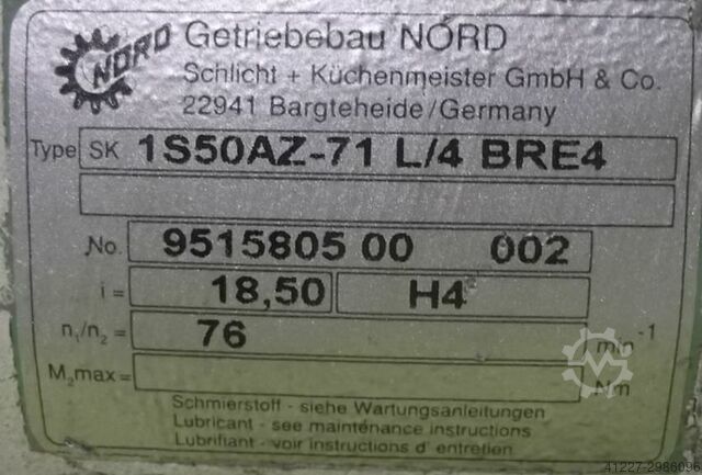 Silnik przekładniowy 0,37 kW 76 obr/min Nord 1S50AZ-71L/4BRE4