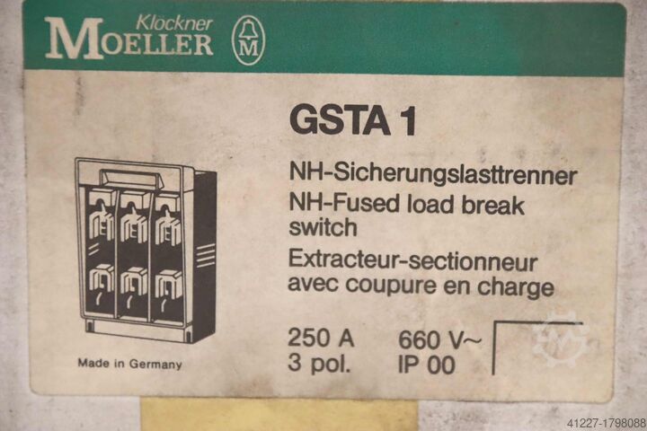 Load break switch NH fuse load break switch Klöckner Moeller** GSTA1  250 A