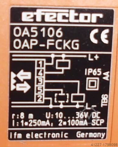 Reflective light barrier IFM OA5106OAP-FCKG