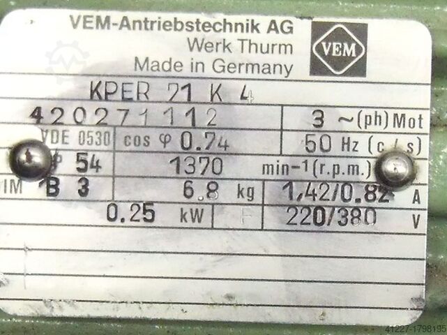 Electric motor 0.25 kW 1370 rpm VEM KPER71K4