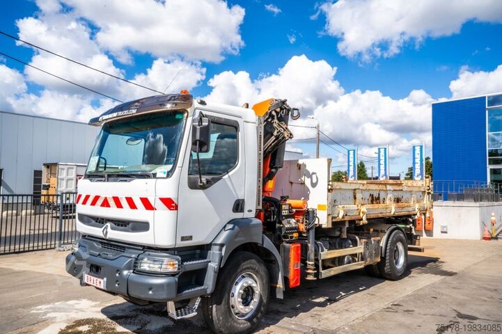 Kipper met kraan RENAULT KERAX 320 DCI +BIBENNE+PALFINGER 12Ton/m/2 EXT.