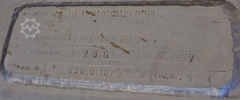 Kontejner na volně ložené látky o objemu 1200 litrů z materiálu V2A Umformtechnik Hausach (UCON) 9262