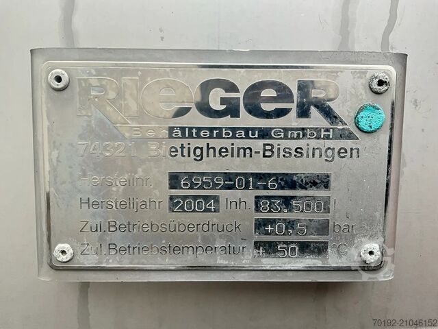 83500 liter opslagtank gemaakt van V2A Rieger 9199