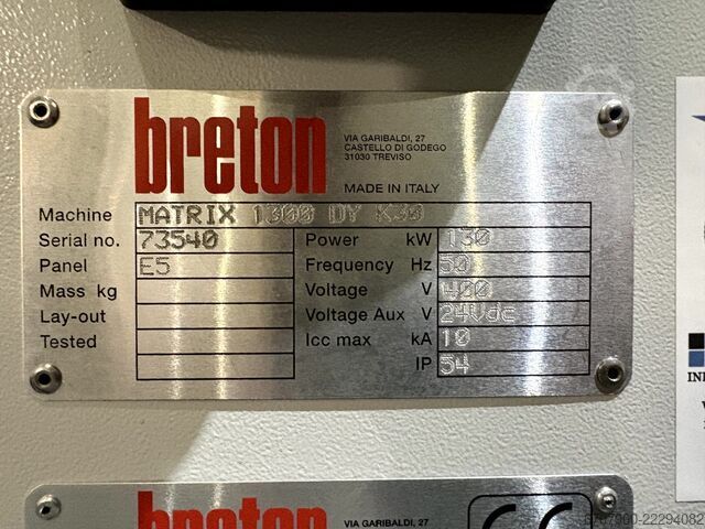 Breton MATRIX 1300 DY K30 fraiseuse portique Gantry Breton MATRIX 1300 DY K30