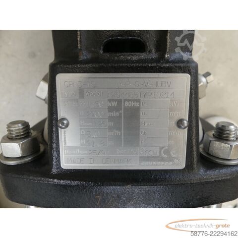 Composant Grundfos CRN3-19 A-P-G-V-HUBV Pumpe mit MG 90SA2-24FT115-C2 --