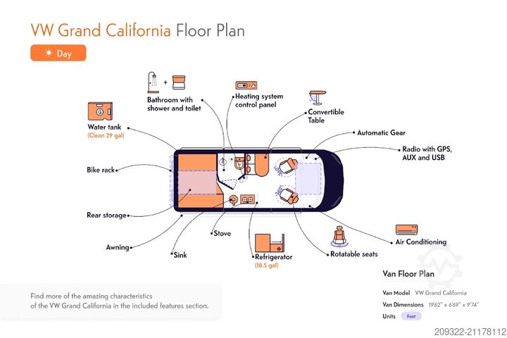 Autocamper Volkswagen California Coast 2022|EURO 6 | Venditore professionale