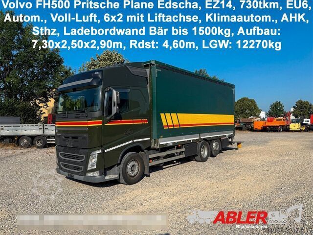Valníkový nákladní automobil s plachtou VOLVO FH500 Pritsche Plane Edscha Autom.