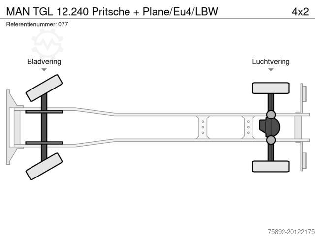 Tarpaulin MAN TGL 12.240 Pritsche + Plane/Eu4/LBW