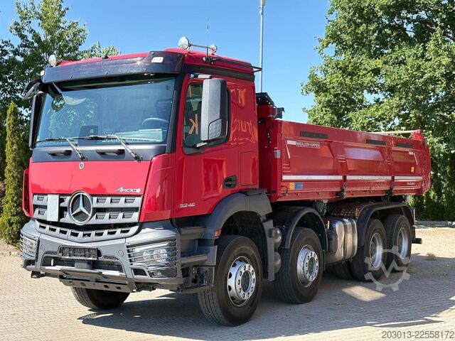 Driezijdige kipper MERCEDES-BENZ Arocs 3246 8x4 Kipper Meiller Bordmatic