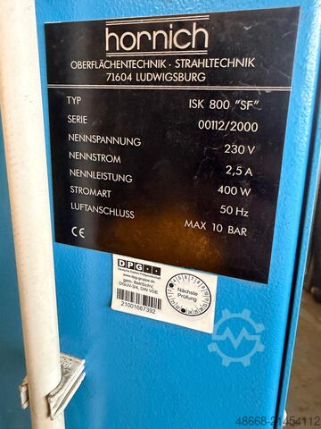 Συσκευή λεπτής αμμοβολής Hornich ISK 800 SF