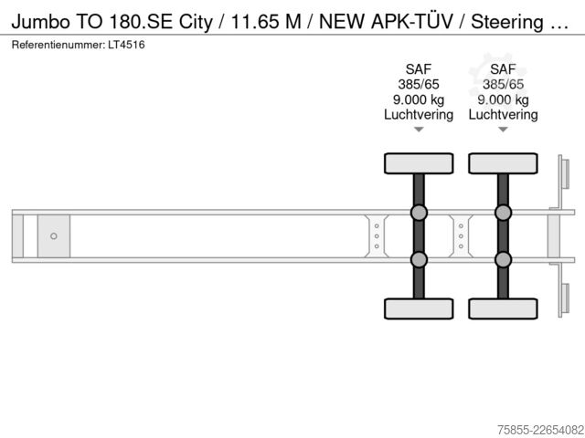 Prelate glisante Jumbo TO  City / 11.65 M / NEW APK-TÜV / Steeri...