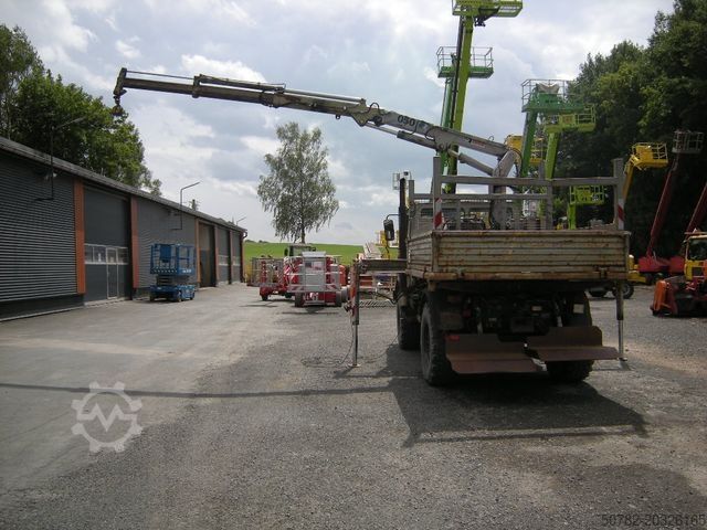 Trostrani kiper kombi MERCEDES-BENZ Unimog U1250 mit Kran MKG 105