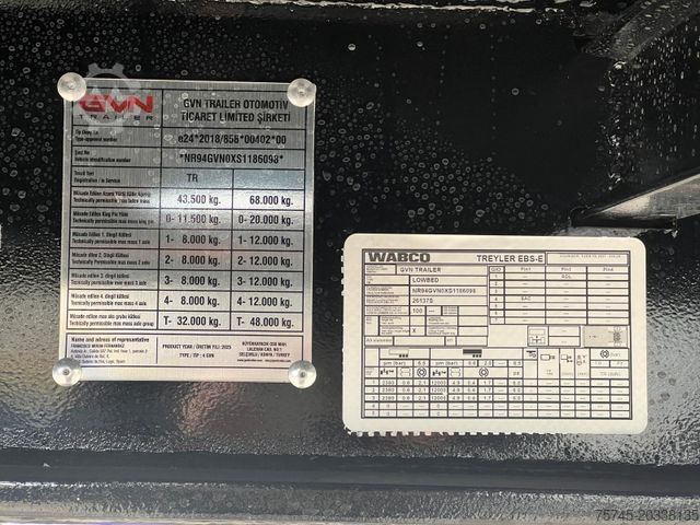 Dieplader oplegger GVN 4GVN O4*ÜBERBREITE TAFEL*KOC*LIFT*PE