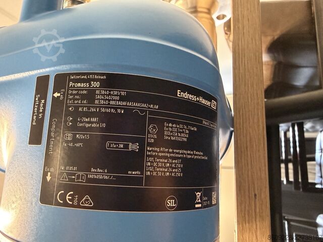 Sistema de medição Endress+Hauser Proline Promass E 300 Coriolis mass flow