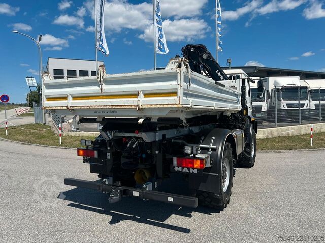 Sklápěcí vůz MAN L90 18.284 4x4 LOF Kipper/Kran/47 tkm/HA gelenkt